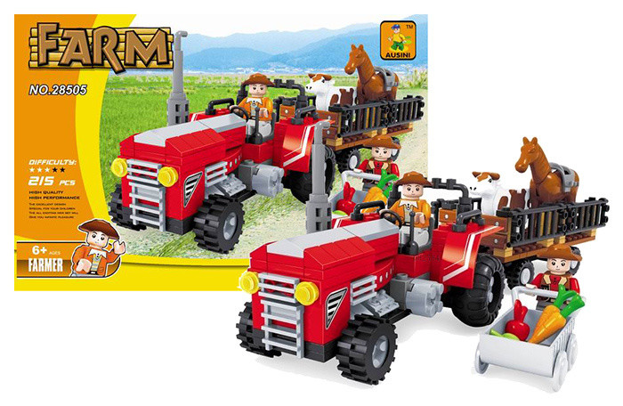 Stavebnice farma traktor velký, 215 dílů