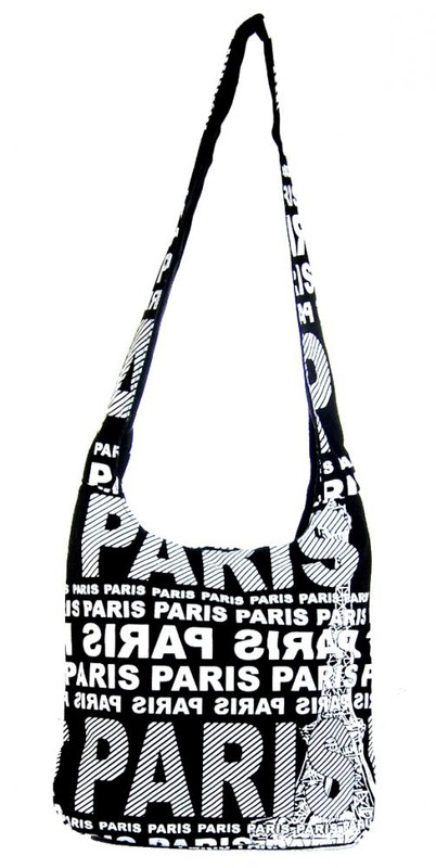 Moderní crossbody taška PARIS s bílým potiskem Mahel